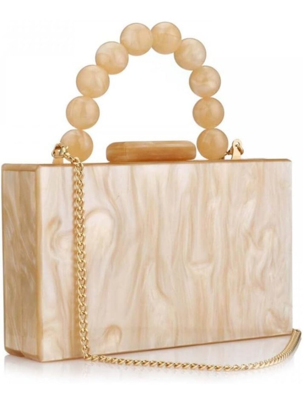 Women Beige Marble Clutch Purse For Elegant Banquet Evening Crossbody Bag